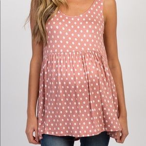 Mauve Polka Dot Sleeveless Top